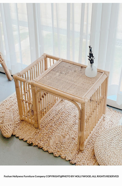 Mesa de Té Cuadrada Estilo Japonés con Almacenamiento Tatami - Image 9
