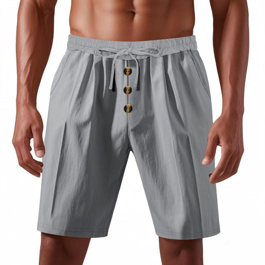 Shorts de Lino Sueltos para Hombre - Estilo Playa Casual Lavado - Image 30