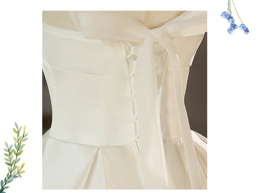 Vestido de Satén Mori Blanco para Niña - Image 7