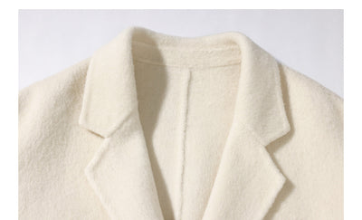 Abrigo de Lana Blanco Doble Botonadura para Mujer - Largo Reversible Otoño Invierno - Image 13