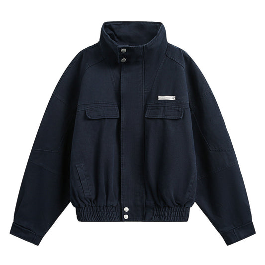 Abrigo Urbano Cuello Alto Efecto Desgastado para Hombre - Image 2