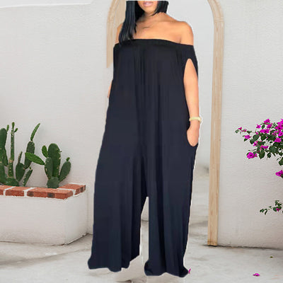 Jumpsuit Holgado de Un Hombro Talla Grande sin Mangas - Image 5