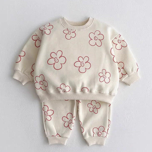 Conjunto Casual de Suéter Estampado y Pantalones Cómodos