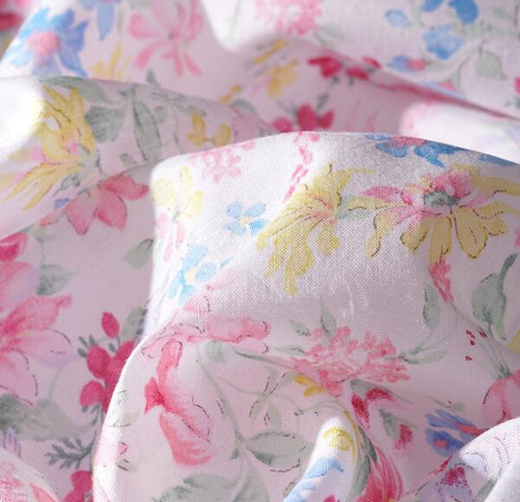 Tela de Algodón Estampada Orquídea 60 Hilos Artesanal DIY Suave