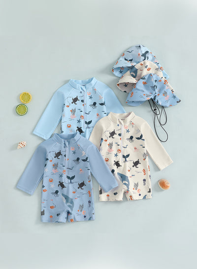 Traje de Baño Infantil con Capucha y Mangas Largas - Image 13
