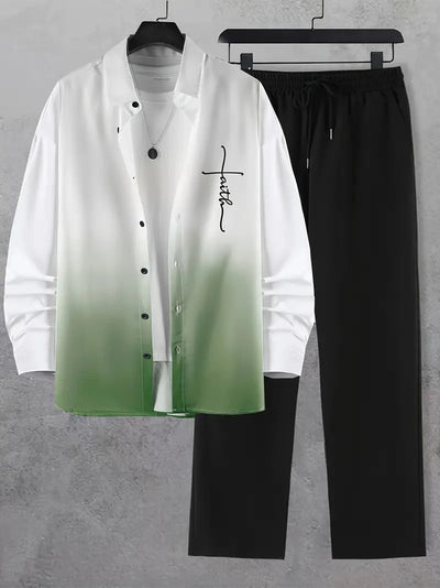 Conjunto Degradado de Color - Camisa y Pantalón de Manga Larga - Image 8