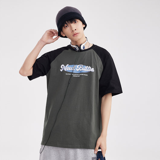 Camiseta Raglan Retro con Combinación de Colores para Hombre