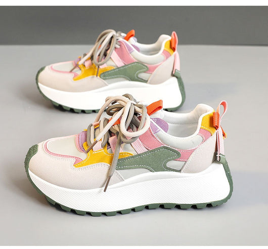 Tenis Dad Shoes Mujer Verano Otoño con Plataforma y Detalles en Contraste - Image 9
