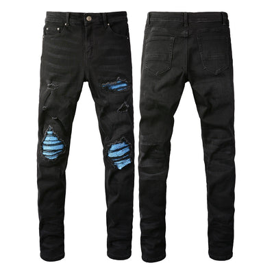 Jeans Rotos con Parches Elásticos de Moda - Image 9