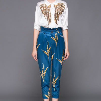 Conjunto de Camisa y Pantalón Bordado