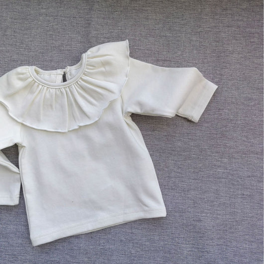 Blusa de Cuello Volante Solapa Ancha - Corte Clásico - Image 4