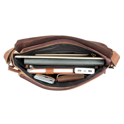 Bolso Bandolera de Cuero Vintage para Hombre - Image 13