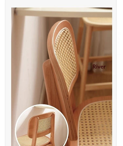 Taburete de Bar Ovalado en Ratán Tejido con Madera de Hule Maciza - Image 32