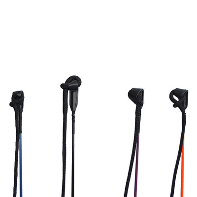 Five equestrian training whips with black handles and shafts in blue, black, purple, and orange, for horse riding. - Image 6