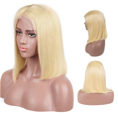 Peluca Bob Rubio 613 Cabello Humano Liso Corto para Mujer - Image 6
