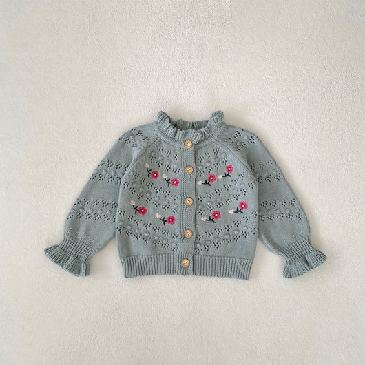 Cardigan Tejido Hueco Bordado Versátil - Image 5