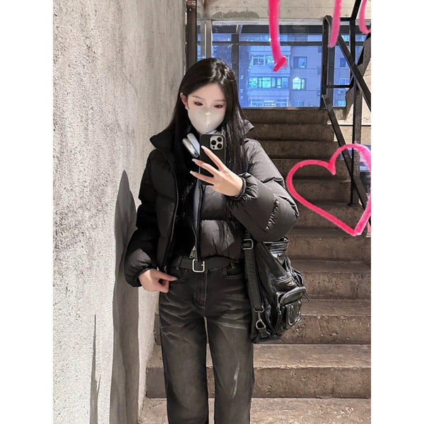 Abrigo Corto Acolchado Invierno Estilo Kendall Suelto Versátil Mujer