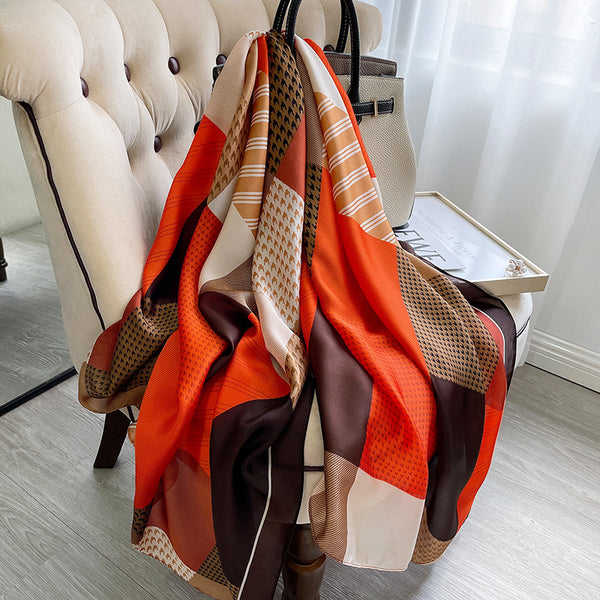 Bufanda Vintage con Cadena Dorada - Abrigo Cálido para Invierno