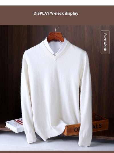 Suéter Escote V Lana Estilo Coreano - Polera Base Versátil - Image 44