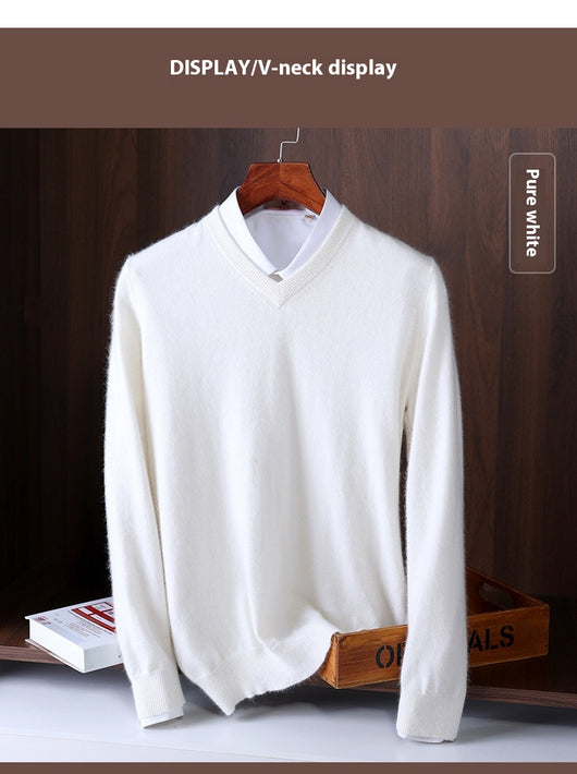 Suéter Escote V Lana Estilo Coreano - Polera Base Versátil - Image 44
