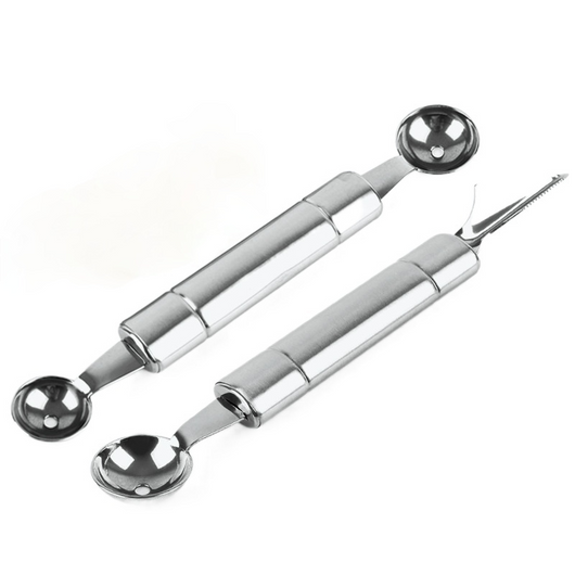 Cuchara Doble para Bolas de Frutas - Cortador de Sandía en Acero Inoxidable