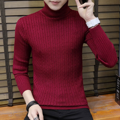 Suéter Cuello Alto Otoño Estilo Cruzado para Hombre - Image 5