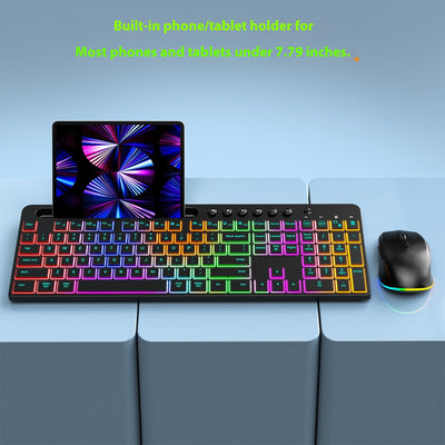 Kit Inalámbrico Teclado y Ratón Ergonómico con Ranura para Tarjeta y Iluminación LED - Image 8