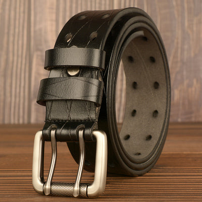 Cinturón de Cuero Genuino para Hombre con Hebilla Doble Pasador - Image 10