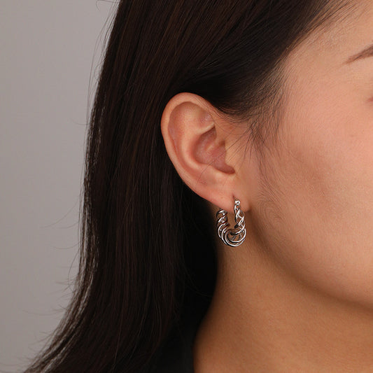 Aretes de Plata Esterlina Minimalistas Estilo Frío
