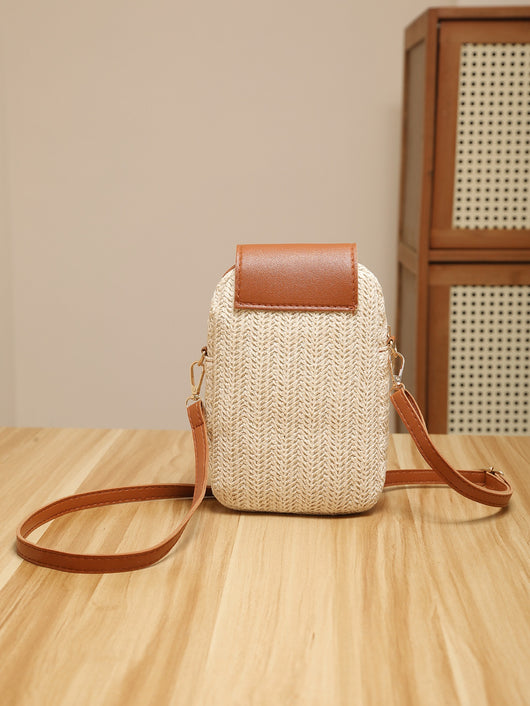 Bolsa para Teléfono de Paja con Perla y Borla Elegante - Image 19