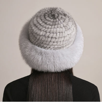 Gorro de Visón Trenzado para Mujer - Abrigo Elegante de Invierno - Image 19