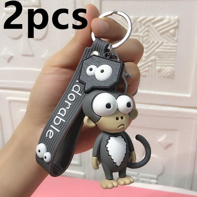 Llavero Adorable Elefante y Vaca de Ojos Grandes - Colgante Kawaii de Resina Epoxi - Image 26