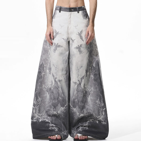 Jeans Rectos Vintage con Efecto Arcoíris y Detalles Desgastados
