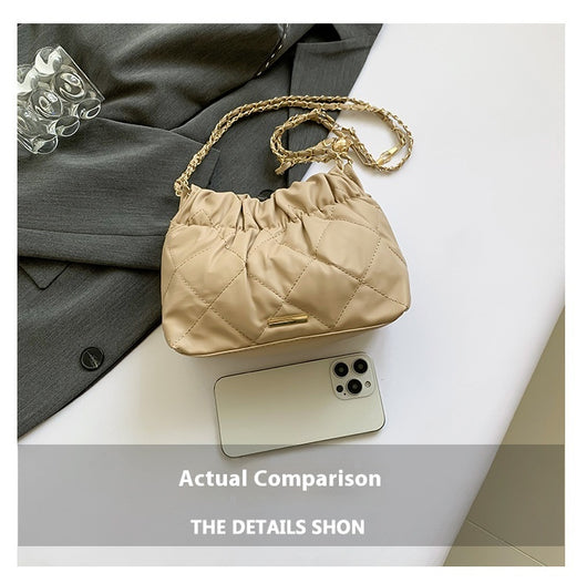 Bolso de Hombro con Cadena y Bordado de Diamantes para Mujer - Image 15