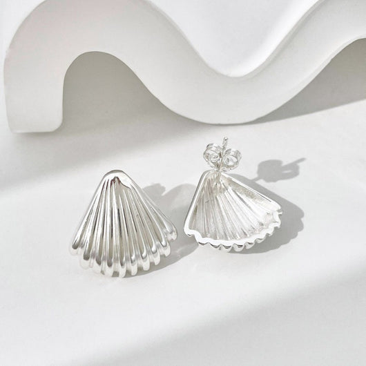 Aretes de Plata Esterlina 925 Diseño Concha para Mujer - Image 5