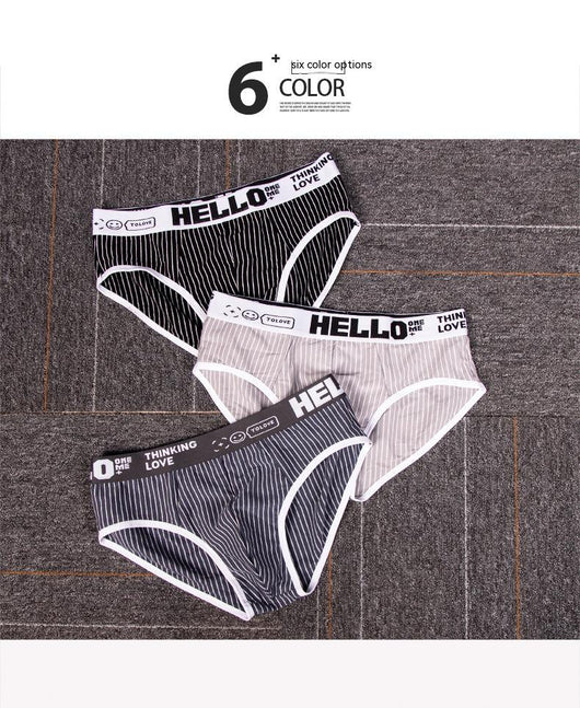 Calzoncillos Tipo Slip Rayas Algodón Hombre Cintura Baja Transpirables - Image 19