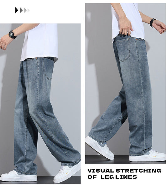 Pantalones Anchos de Seda Helada Casual Transpirables - Image 11