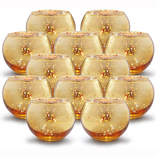 Portavela Navideño Dorado con Baño de Oro