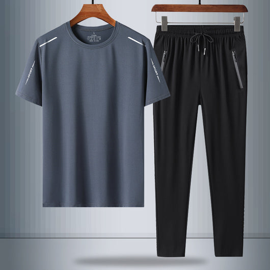 Conjunto Verano Hombre: Camiseta y Pantalón Seda de Hielo Secado Rápido - Image 9