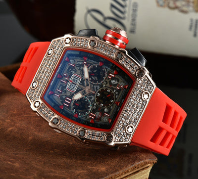 Reloj de Lujo para Hombre con Diseño Calavera y Cristales Brillantes - Image 3
