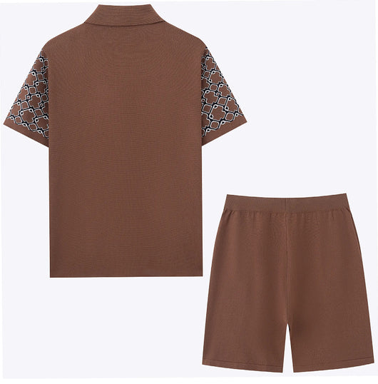 Traje Tejido Jacquard Geométrico con Cuello Cubano para Hombre - Image 16