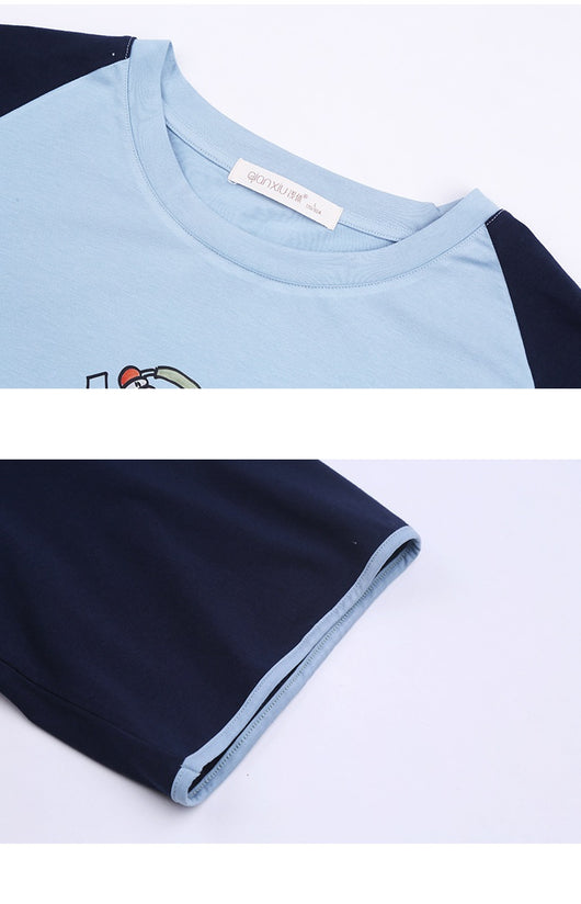 Pijama Hombre Estilo Colorblock con Estampado Cartoon - Image 11