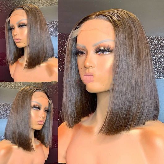 Peluca Corta Estilo Bobo Liso - Cabello Europeo Medio Hombro - Image 3