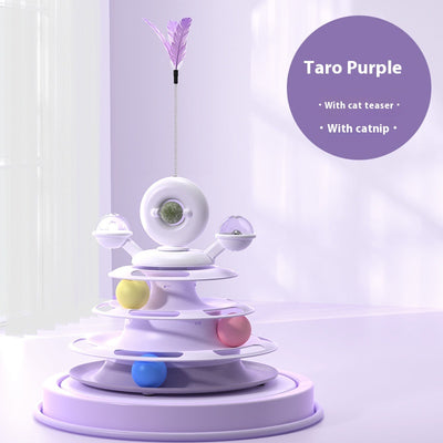 Torre Interactiva 4 Niveles para Gatos con Bolas Rodantes y Pista de Juego - Image 10