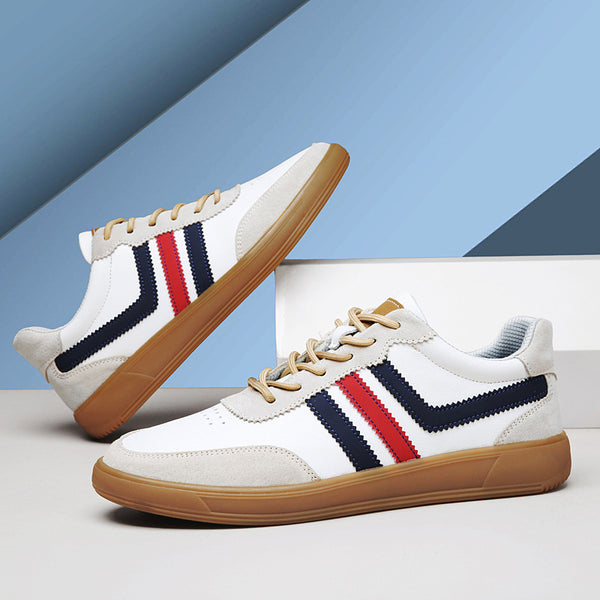 Tenis de Cuero para Hombre con Plantillas Elevadoras y Suela de Goma Reforzada