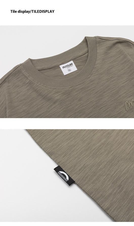 Camiseta de Algodón Pima con Bordado Minimalista - Manga Larga Cuello Redondo - Image 24