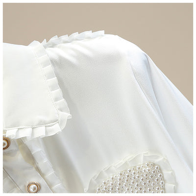 Blusa de Satén con Cuello Muñeca y Largo Irregular - Image 14