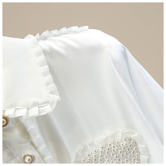 Blusa de Satén con Cuello Muñeca y Largo Irregular - Image 14
