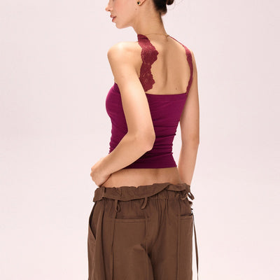 Top Halter de Encaje Púrpura con Tirantes Finos - Estilo Hot Girl - Image 12