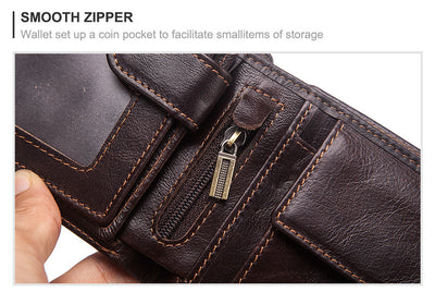Billetera de Cuero Genuino para Hombre con Múltiples Compartimentos y Protección Antimagnética - Image 9